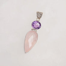 Load image into Gallery viewer, Rose Quartz & Amethyst Pendant