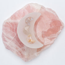 Load image into Gallery viewer, Cherry Blossom Agate Mini Crescent Moon
